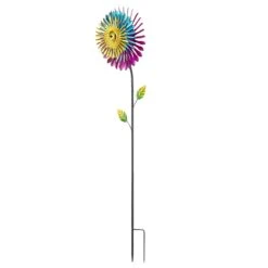 Metal Daisy Wind Spinner Stake -Courtyard Home Furnishings Store 998173 9