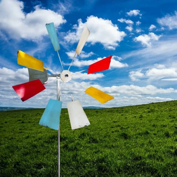 Multi-Colored Metal Windmill Spinner Stake Yard Decoration 2 Multi-Colored Metal Windmill Spinner Stake Yard Decoration - Image 2