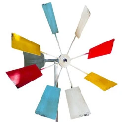 Multi-Colored Metal Windmill Spinner Stake Yard Decoration
