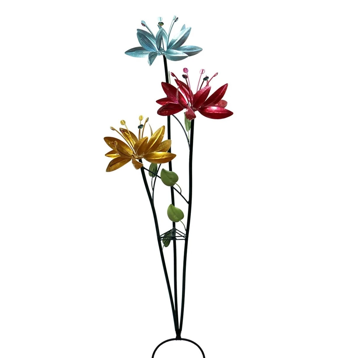 Blossoming Lily Floral Trio Spinner Metal Garden Stake 9 Blossoming Lily Floral Trio Spinner Metal Garden Stake - Image 9