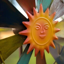 Sun Face Multi-Colored Windmill Stake -Courtyard Home Furnishings Store 998182 11