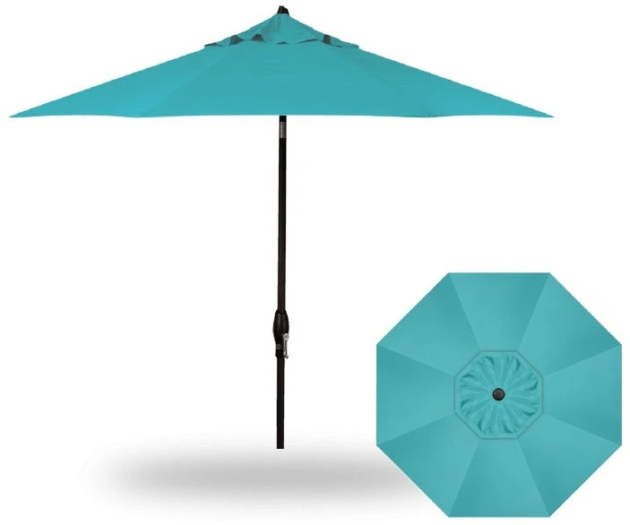 9' Auto Tilt Market Black Frame Aqua Canopy Umbrella Thin Pole 1 9' Auto Tilt Market Black Frame Aqua Canopy Umbrella Thin Pole