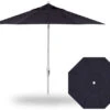 9' Auto Tilt Market White Frame Navy Canopy Umbrella Thin Pole