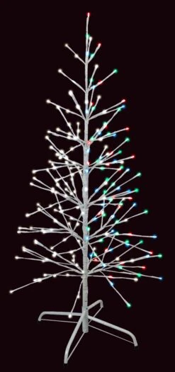 4' Color-Changing LED White-Wrapped Birch Tree (Warm White To Multi)