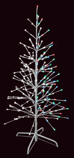 4' Color-Changing LED White-Wrapped Birch Tree (Warm White To Multi)