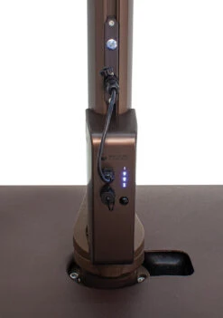 13' Starlux Collar Tilt Market Umbrella In A Bronze Frame With A Sahara Stripe Canopy -Courtyard Home Furnishings Store Battery Pack c12c82f9 55ab 4de8 b1e3 f69466459cf3