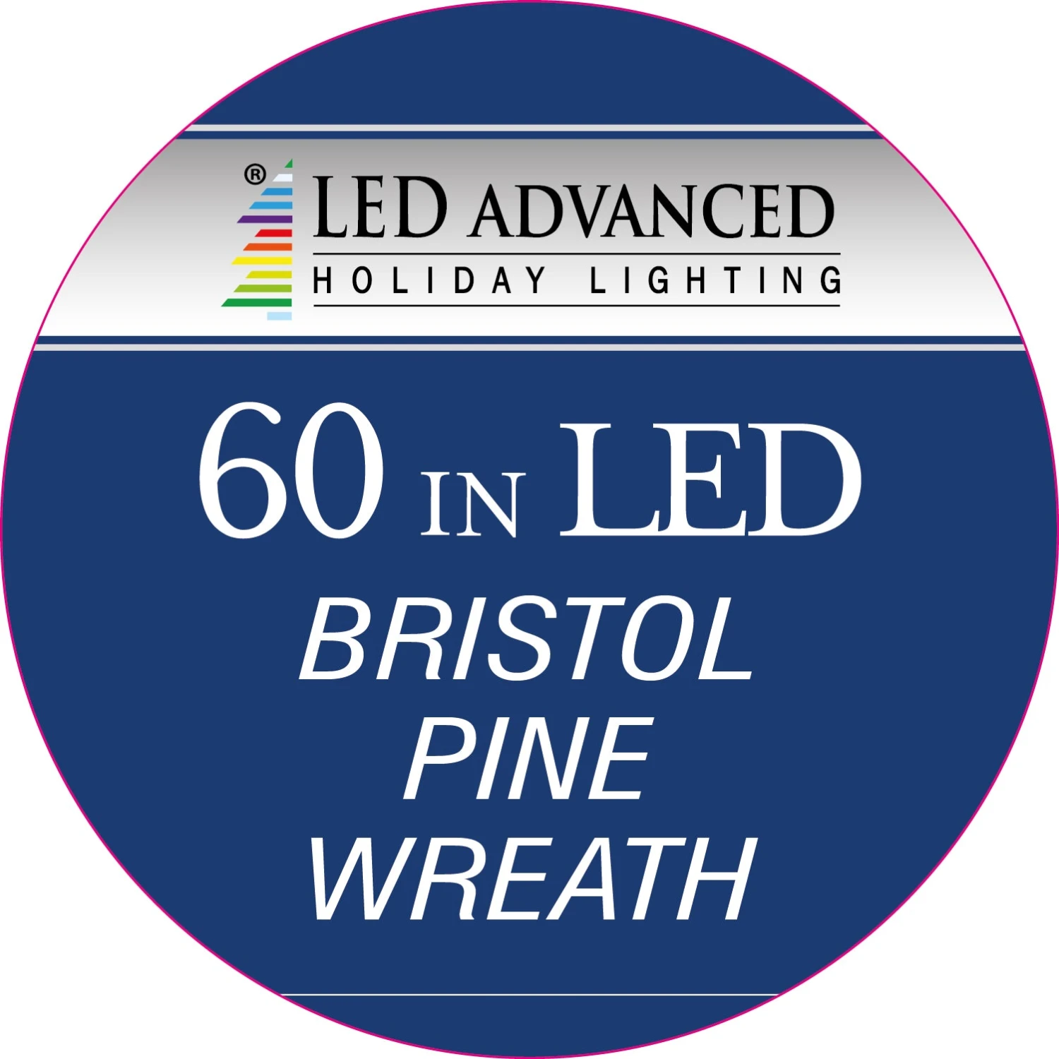 60" Bristol Pine Twinkling Pre-Lit LED Wreath 3 60" Bristol Pine Twinkling Pre-Lit LED Wreath - Image 3
