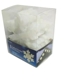 Set Of 5 Lighted Frosted Snowflake Lights -Courtyard Home Furnishings Store G54G6917