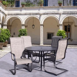 Dublin Brown Sling Spring Patio Dining Sets -Courtyard Home Furnishings Store IMG 7926