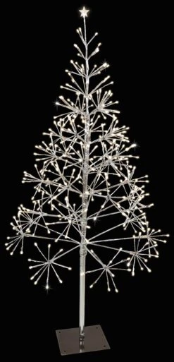 Shimmering Tree LED Silver/Warm White Twinkle -Courtyard Home Furnishings Store LBTR45SWWTW blk