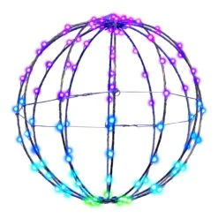 3D Foldable LED Sphere Ornament -Courtyard Home Furnishings Store LED 12SPH SRGB