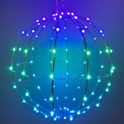 3D Foldable LED Sphere Ornament -Courtyard Home Furnishings Store LED 12SPH SRGB1 sq