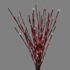 36" LED Twinkle Light Burst Twig Bush Light-Up Wire Decor -Courtyard Home Furnishings Store LED TWKLBRST140 RD GREY scaled