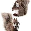 7" Furry Squirrel With Leather Bow & Bell Ornament