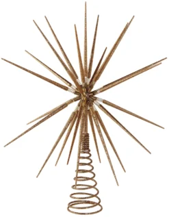 16" Champagne Gold Starburst Foldable Tree Topper