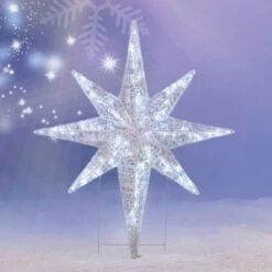 42" Ice Crystal LED Bethlehem Star Sculpture -Courtyard Home Furnishings Store NationalTreeDF 064002IceCrystalStarwithLEDLights 42