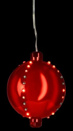 4" Round LED Snowfall Hanging Ornament Decoration 18 4" Round LED Snowfall Hanging Ornament Decoration -Courtyard Home Furnishings Store ORN4 RRD