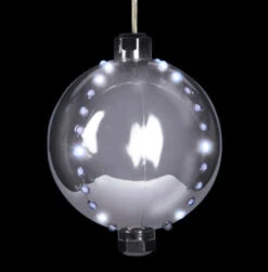 4" Round LED Snowfall Hanging Ornament Decoration 21 4" Round LED Snowfall Hanging Ornament Decoration -Courtyard Home Furnishings Store ORN4 SCW