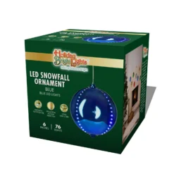 6" Round LED Snowfall Hanging Ornament Decoration -Courtyard Home Furnishings Store ORN6 BBL BOX scaled