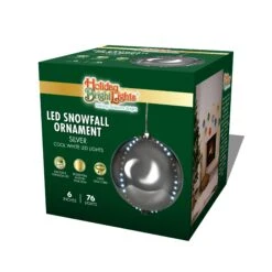 6" Round LED Snowfall Hanging Ornament Decoration -Courtyard Home Furnishings Store ORN6 SCW BOX