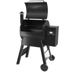 Traeger Pro 575 Black WiFi-Enabled Pellet Grill -Courtyard Home Furnishings Store P575 Blck LidOpen