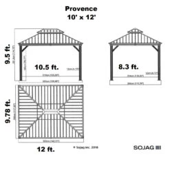 Gray Curtains For Provence Hard Top Gazebos By Sojag -Courtyard Home Furnishings Store Provence 10x12 1