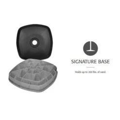 11' Octagon Cantilever Umbrella In A Black Frame With A Charcoal Canopy With Base -Courtyard Home Furnishings Store Signature Base Black feaa5e60 71f4 478c b0df b0ffcda98972