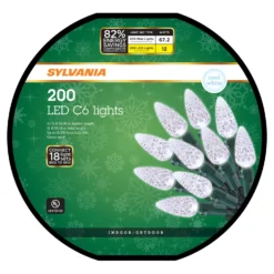 Set Of 200 LED C6 Christmas Lights On A Reel From Sylvania 10 Set Of 200 LED C6 Christmas Lights On A Reel From Sylvania -Courtyard Home Furnishings Store V47940 front scaled