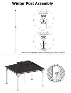 Cambridge Barnwood Hard Top Gazebos -Courtyard Home Furnishings Store Winter Post Assembly 74e4e255 8a4e 4ac1 948f 1047516bf13a