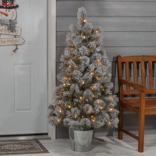 4.5' Snowy Canyon LED Mixed Needle Artificial Christmas Pine Tree 2 4.5' Snowy Canyon LED Mixed Needle Artificial Christmas Pine Tree - Image 2