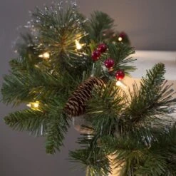 9' Classic Spruce Pre-Lit Garland With Frosted Tips, Berries And Pine Cones -Courtyard Home Furnishings Store ad343f03f68c2ff747d369da5d95d2c4