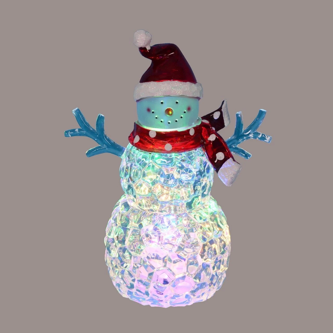 9" Battery-Operated Light Up Acrylic Snowman Figurines 1 9" Battery-Operated Light Up Acrylic Snowman Figurines