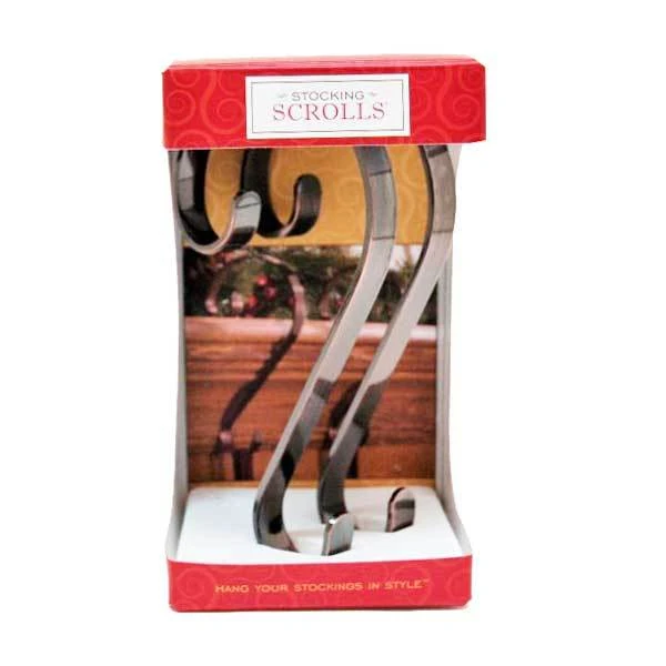 Scroll Christmas Stocking Holders By Haute Decor, 2-Pack 2 Scroll Christmas Stocking Holders By Haute Decor, 2-Pack - Image 2