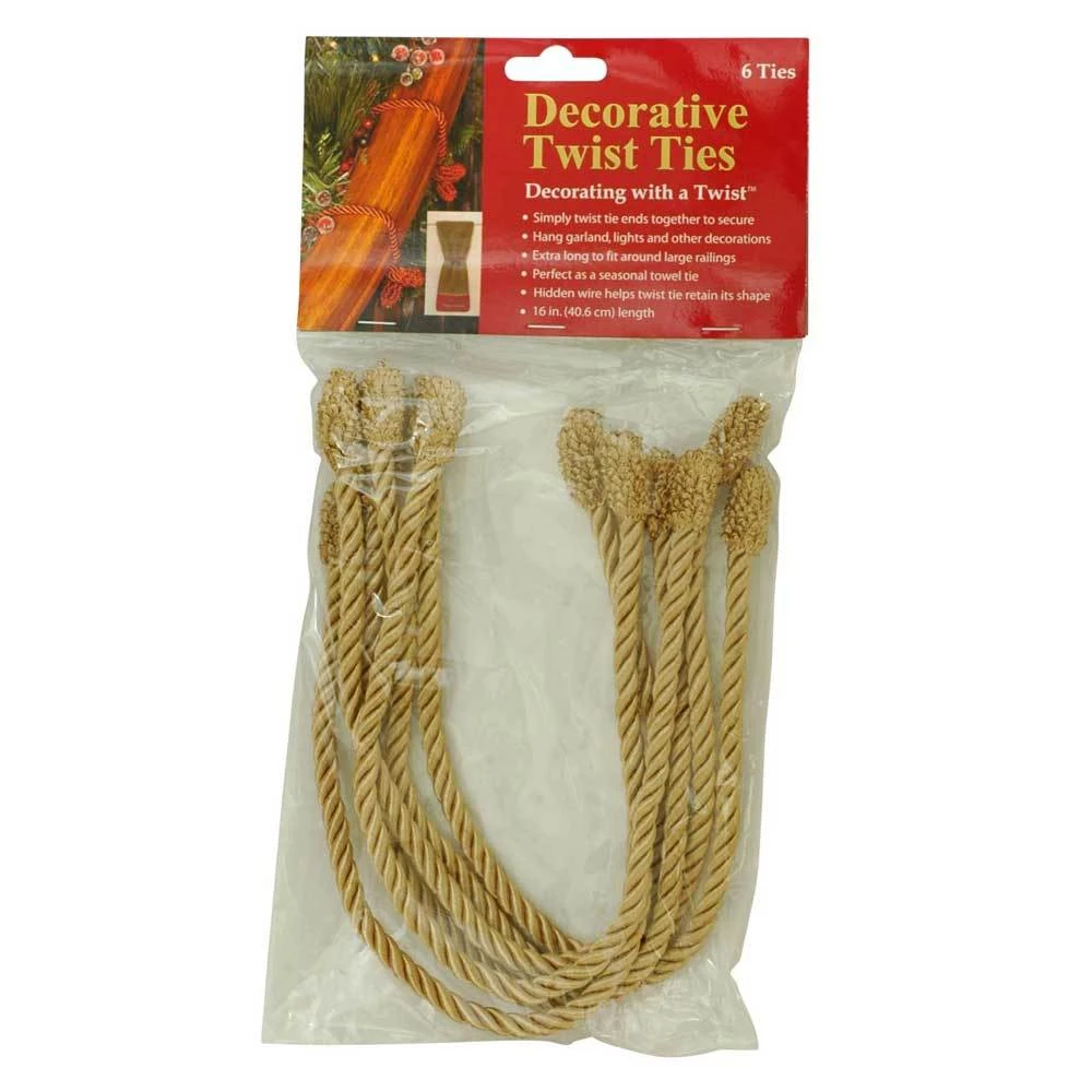 Decorative Gold Twist Ties By Haute Decor, 6-Pack 3 Decorative Gold Twist Ties By Haute Decor, 6-Pack - Image 3