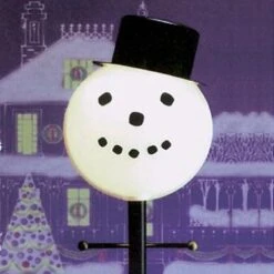 Snowman Outdoor Lamp Post Globe Holiday Lamplighter -Courtyard Home Furnishings Store christmas lamplighters snowman outdoor lamp post globe 1