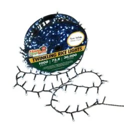 1,000 Twinkling LED Compact Rice Christmas Lights On A Reel -Courtyard Home Furnishings Store christmas led 1000 twinkling compact rice christmas lights on a reel 1