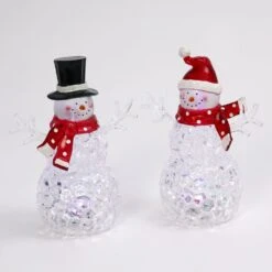 9" Battery-Operated Light Up Acrylic Snowman Figurines 8 9" Battery-Operated Light Up Acrylic Snowman Figurines -Courtyard Home Furnishings Store d7edd861cccda733019dfa4a4ded7ebf abbaa1a1 ca50 44b7 9d4f 61422d27ae97