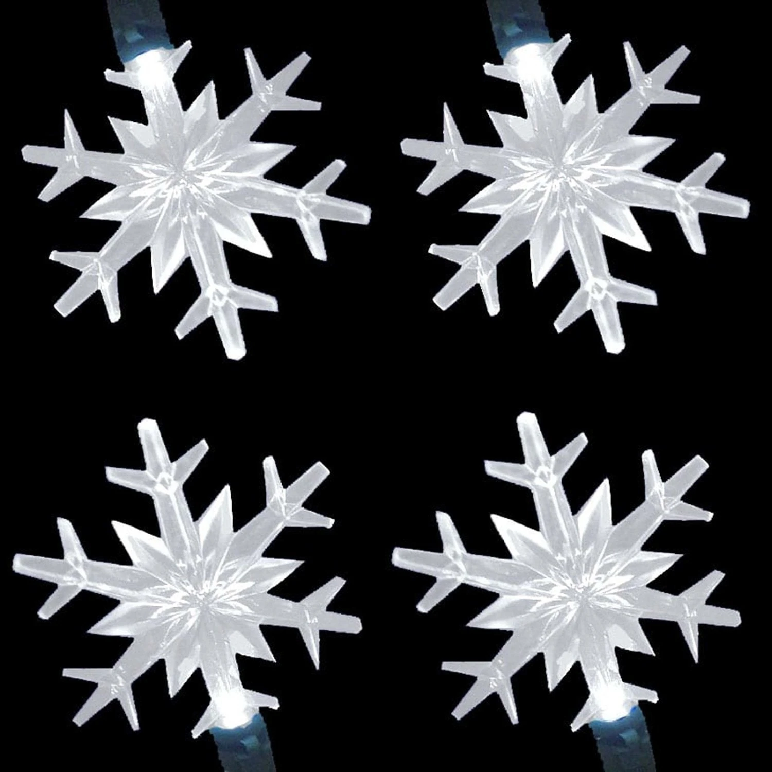 Set Of 25 Pure White LED Snowflake M5 Christmas Lights 3 Set Of 25 Pure White LED Snowflake M5 Christmas Lights - Image 3