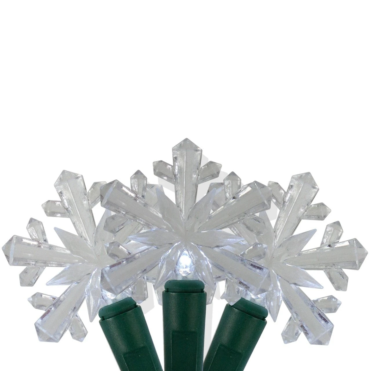 Set Of 25 Pure White LED Snowflake M5 Christmas Lights 2 Set Of 25 Pure White LED Snowflake M5 Christmas Lights - Image 2