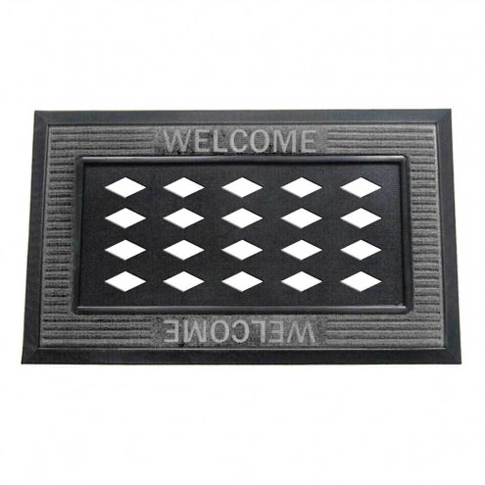 Gray "Welcome" Sassafras Doormat Tray 1 Gray "Welcome" Sassafras Doormat Tray
